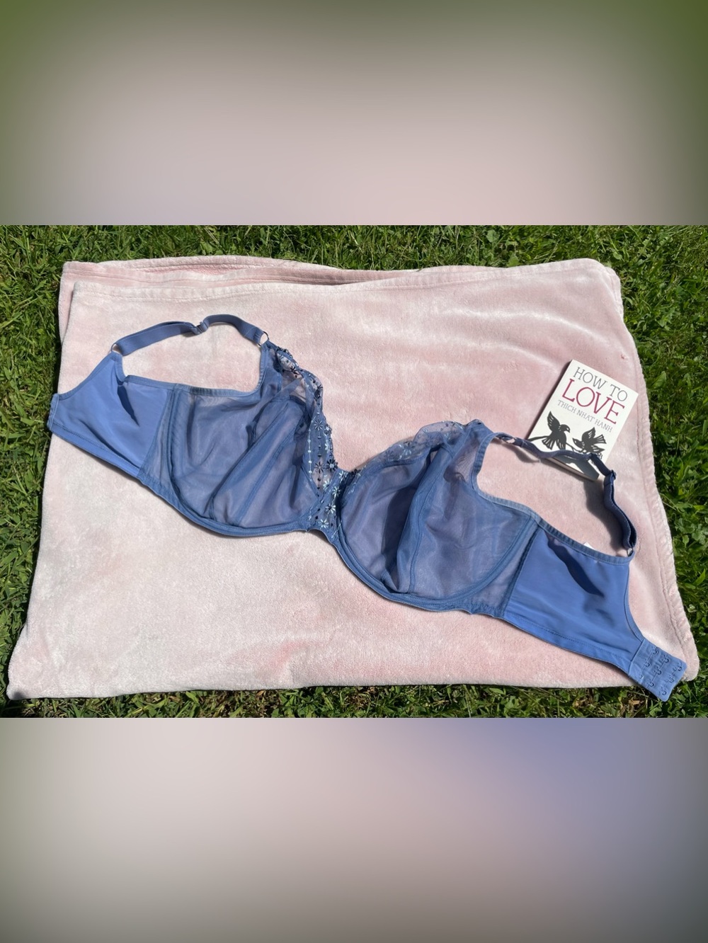 Elomi Matilda Underwire Plunge Bra 38JJ UK 38N US Denim Daisy Blue EL8900